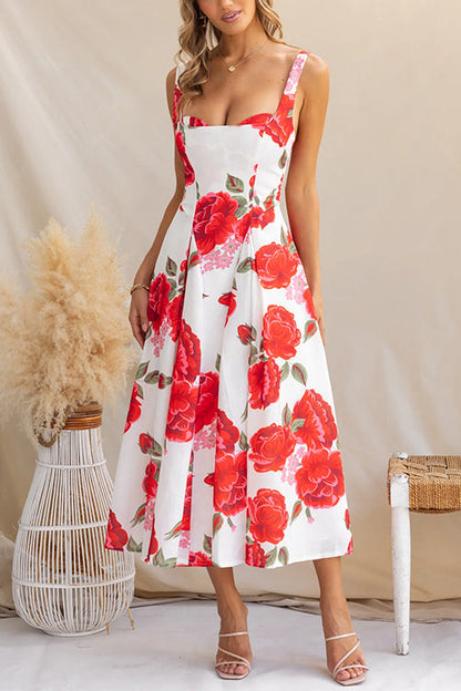 Rose Floral Swing Dress