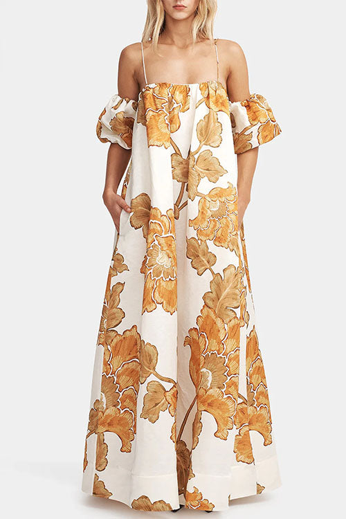 Puff Sleeves Sunshine Bloom Dress