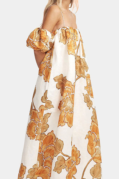 Puff Sleeves Sunshine Bloom Dress